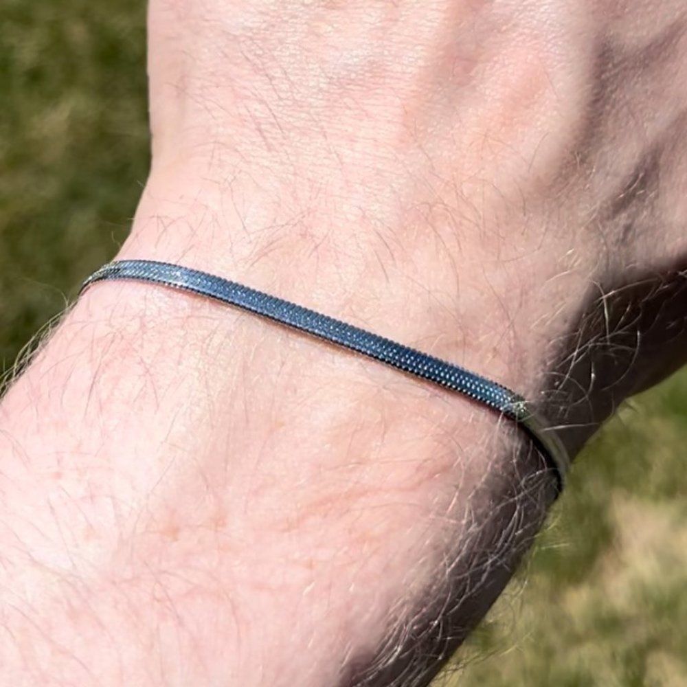 Silver Adjustable Snake Chain Bracelet Herringbone Bracelet Bangle 6-9 Inch